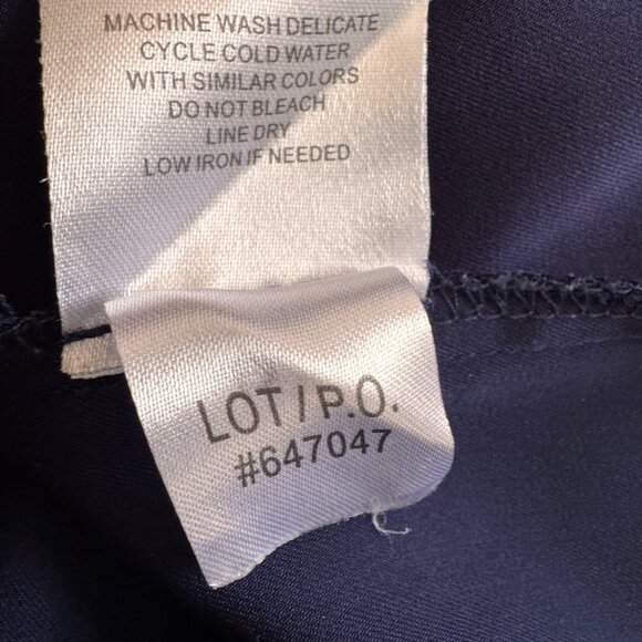 Tribal Jeans Women’s Large Navy Embroidered Boho Peasant Top Off Shoulder Blouse - Picture 6 of 8